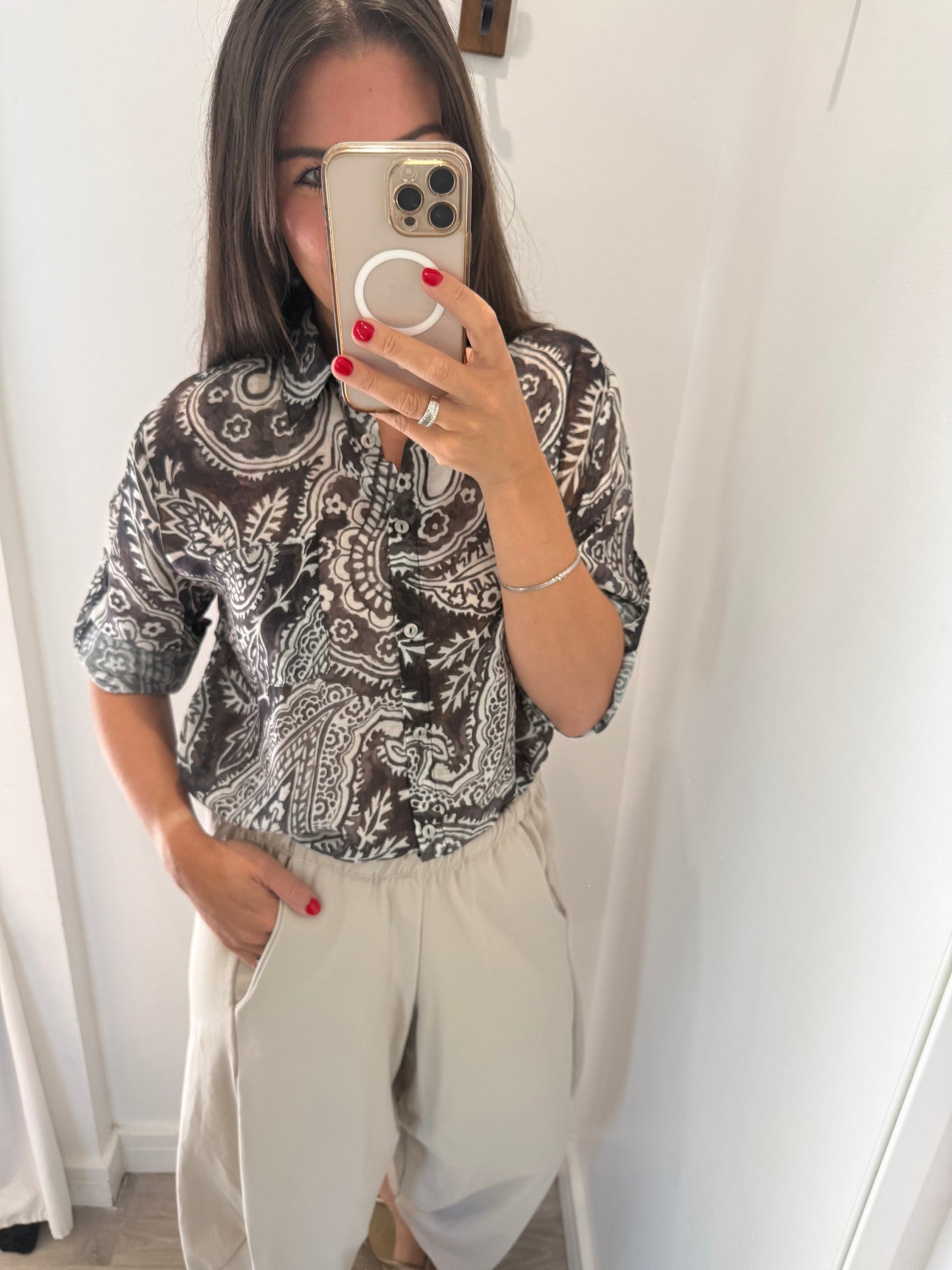 PAISLEY PRINT BUTTON SHIRT