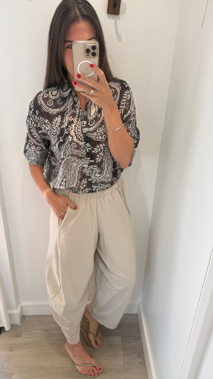PAISLEY PRINT BUTTON SHIRT