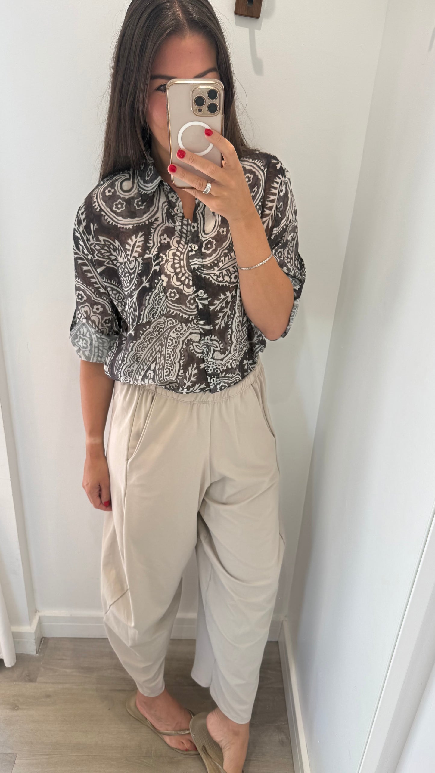 PAISLEY PRINT BUTTON SHIRT