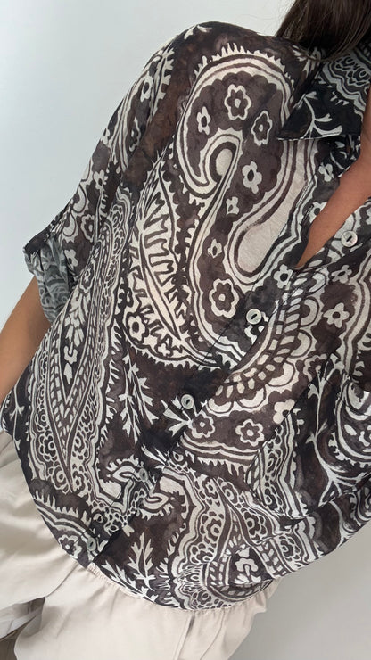 PAISLEY PRINT BUTTON SHIRT