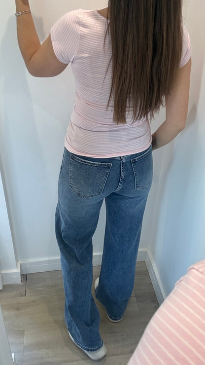 PINK SQUARE NECK TOP