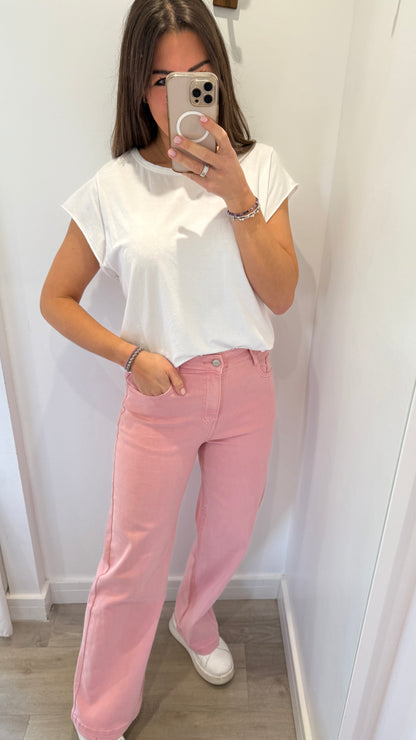 PINK WIDE-LEG JEAN