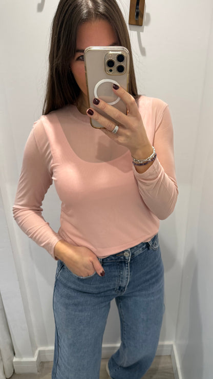 PALE PINK SHEER TOP