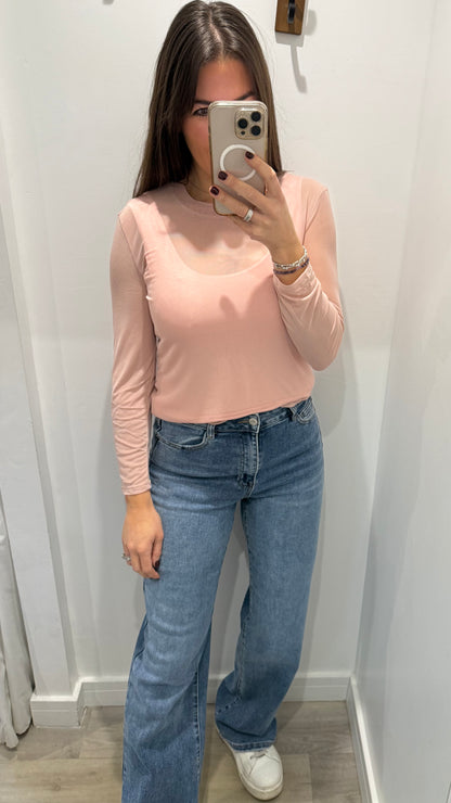 PALE PINK SHEER TOP