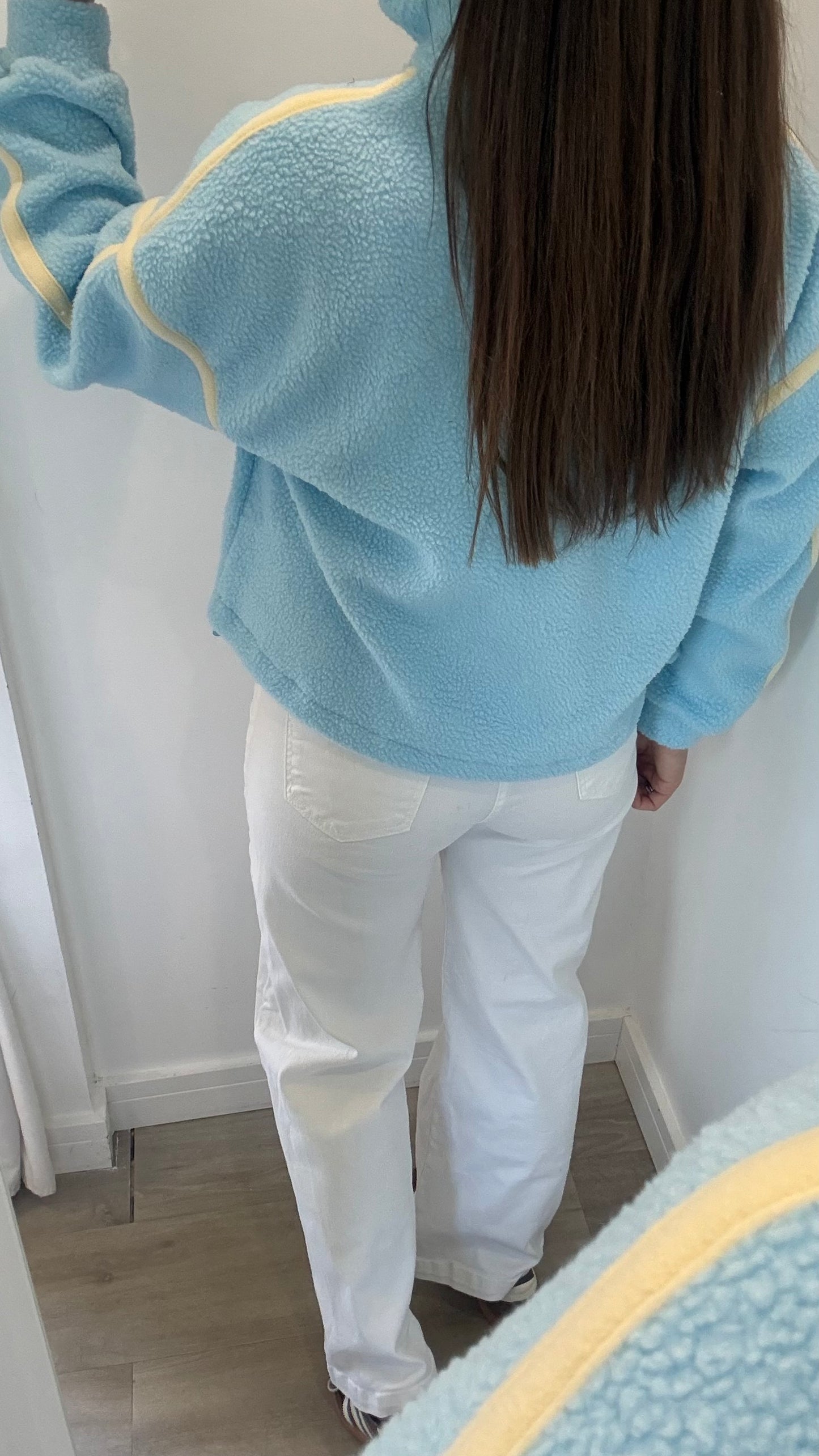 POWDER BLUE ZIP THROUGH FLEECE