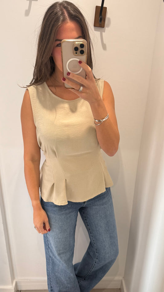 SAND TIE BACK SLEEVELESS TOP