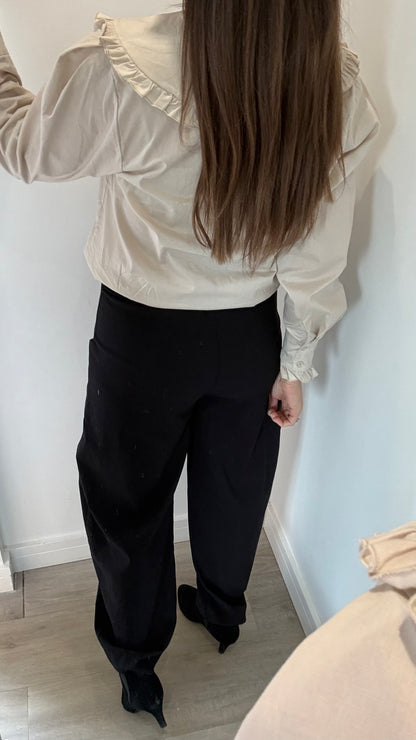 STONE FRILL COLLAR YOKO SHIRT