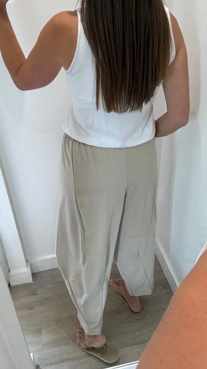 SAND COCOON JERSEY TROUSERS