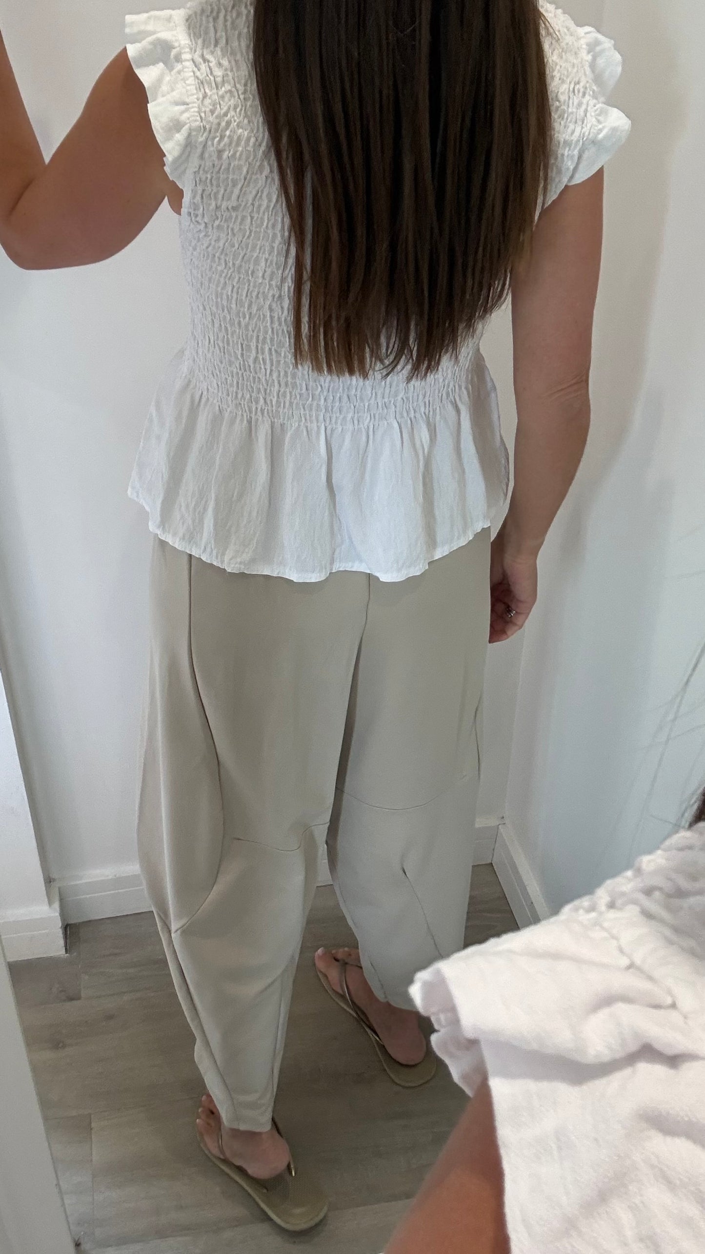 SAND COCOON JERSEY TROUSERS
