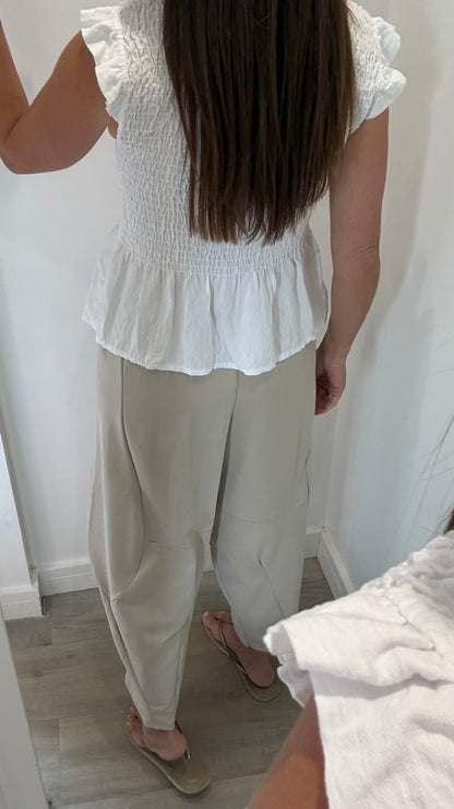 SAND COCOON JERSEY TROUSERS