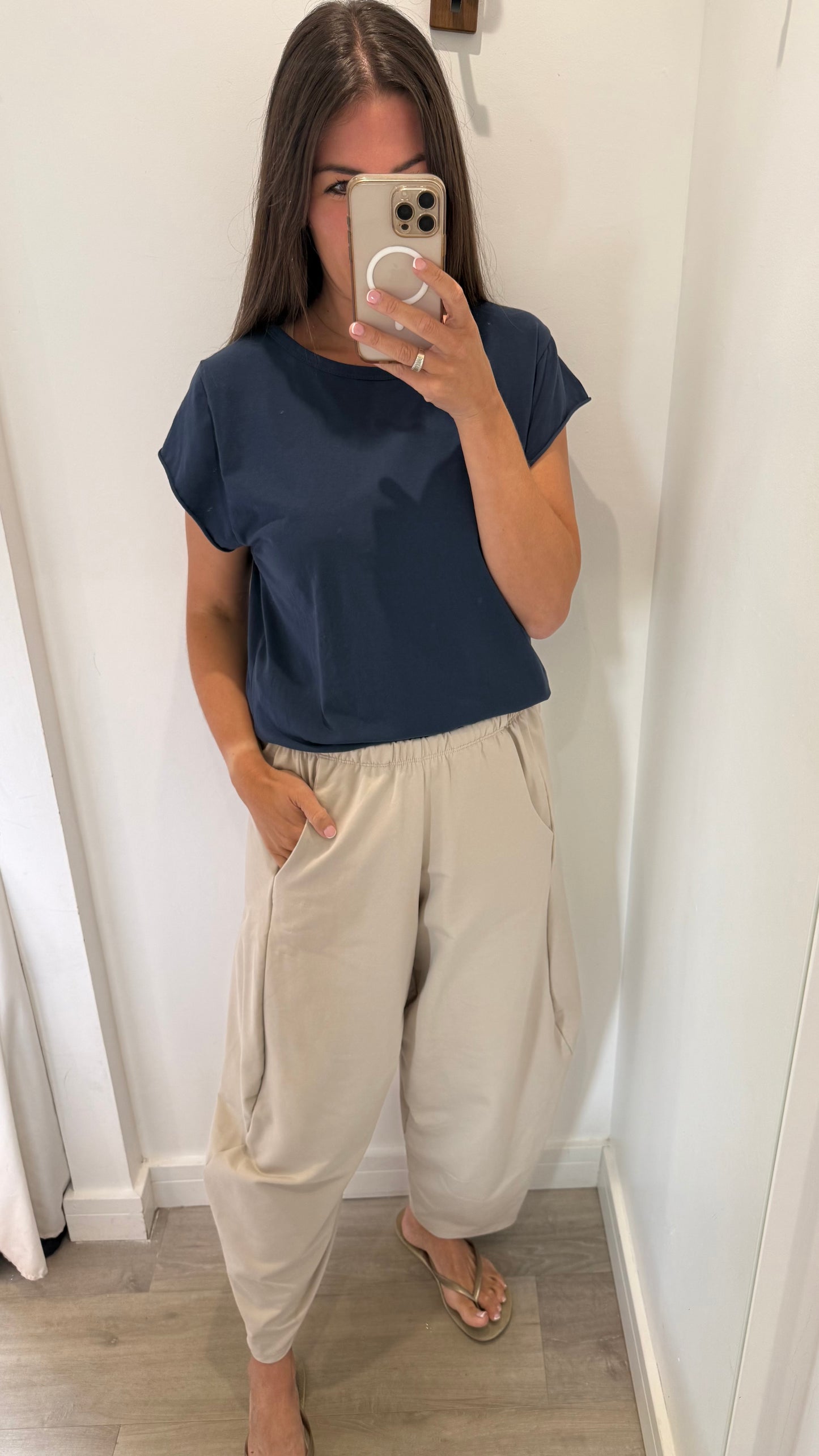 SAND COCOON JERSEY TROUSERS