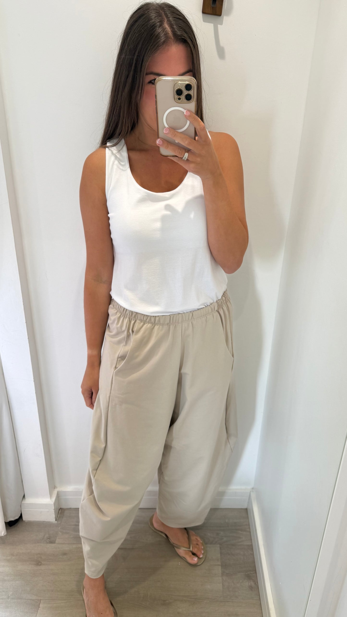SAND COCOON JERSEY TROUSERS