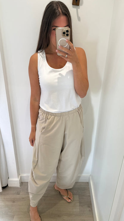 SAND COCOON JERSEY TROUSERS