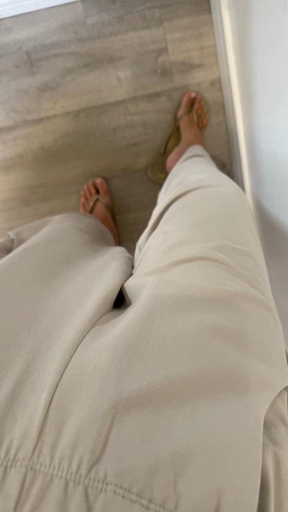 SAND COCOON JERSEY TROUSERS