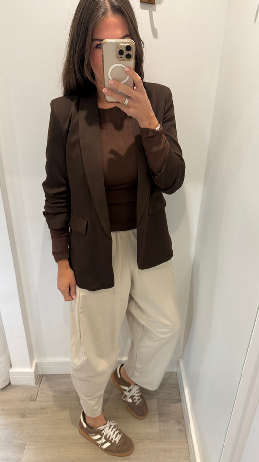 SAND COCOON JERSEY TROUSERS