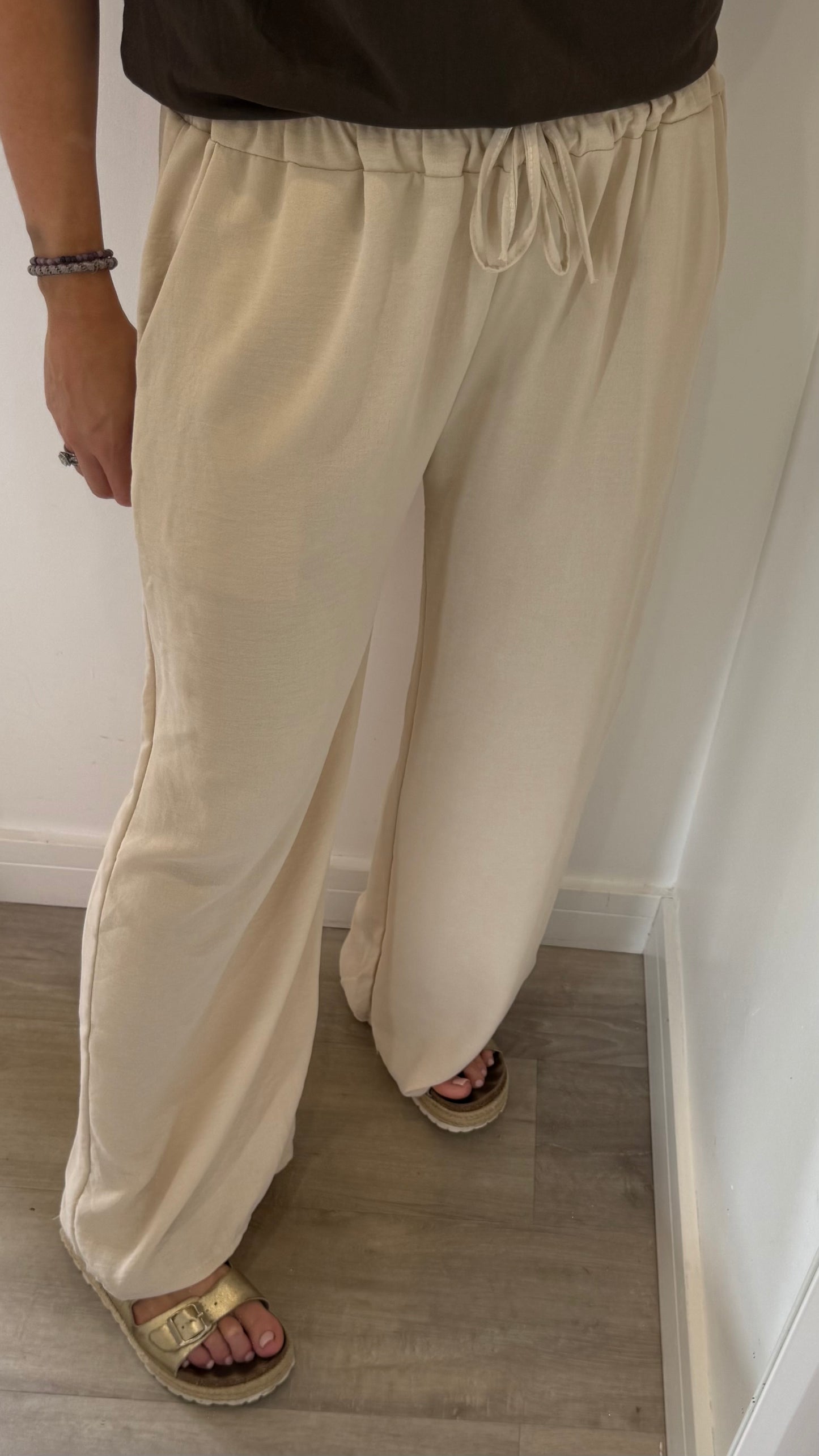 SAND DRAWSTRING TROUSERS