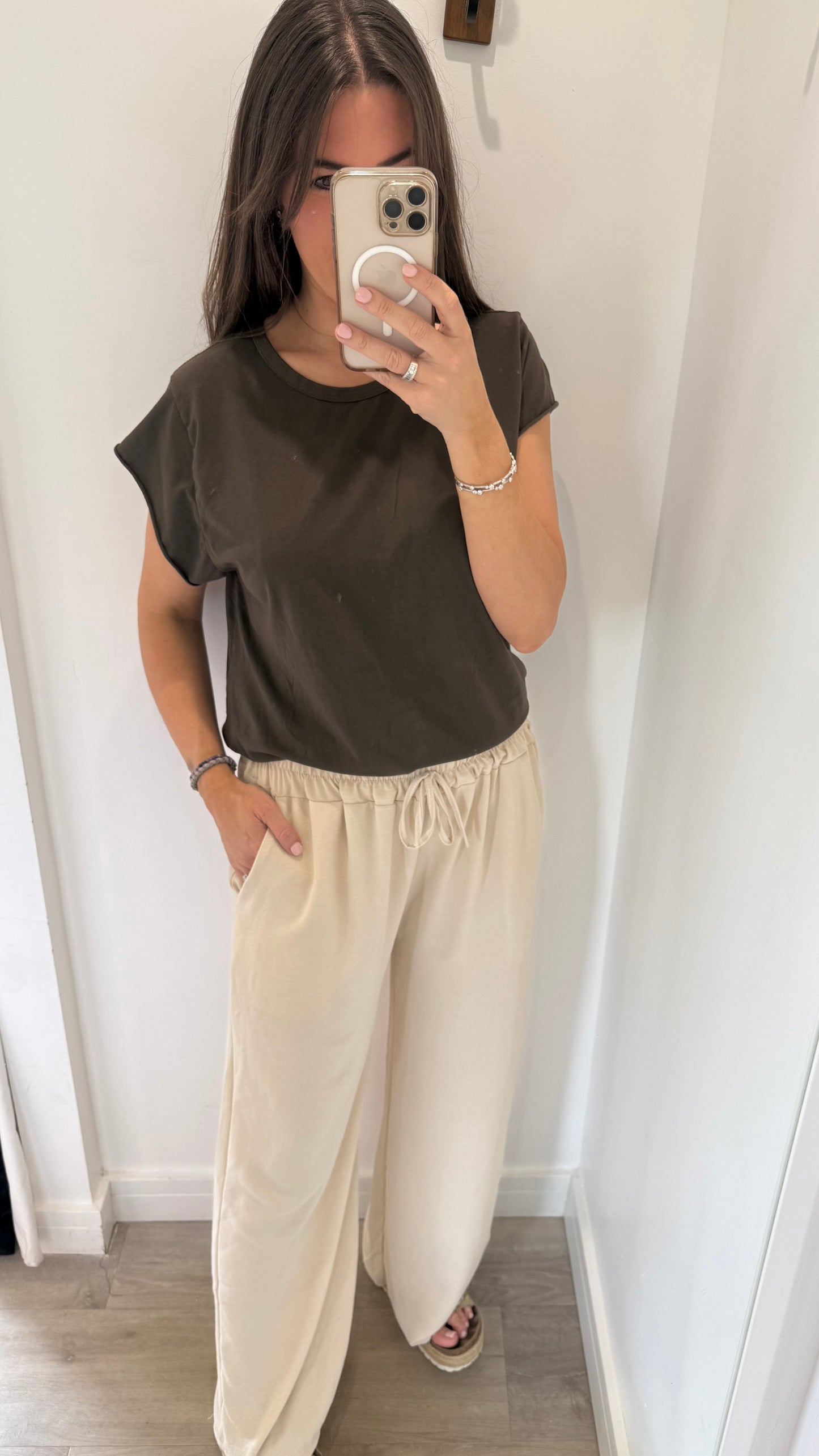 SAND DRAWSTRING TROUSERS