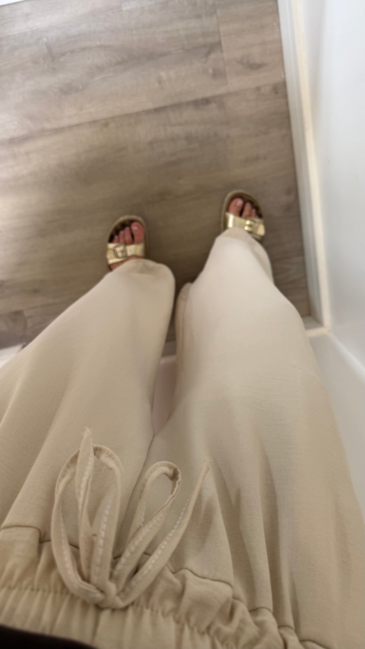 SAND DRAWSTRING TROUSERS