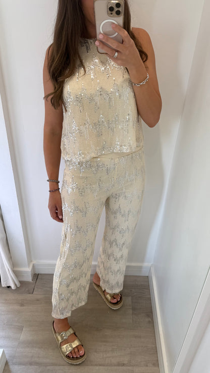SAND SEQUIN CO-ORD