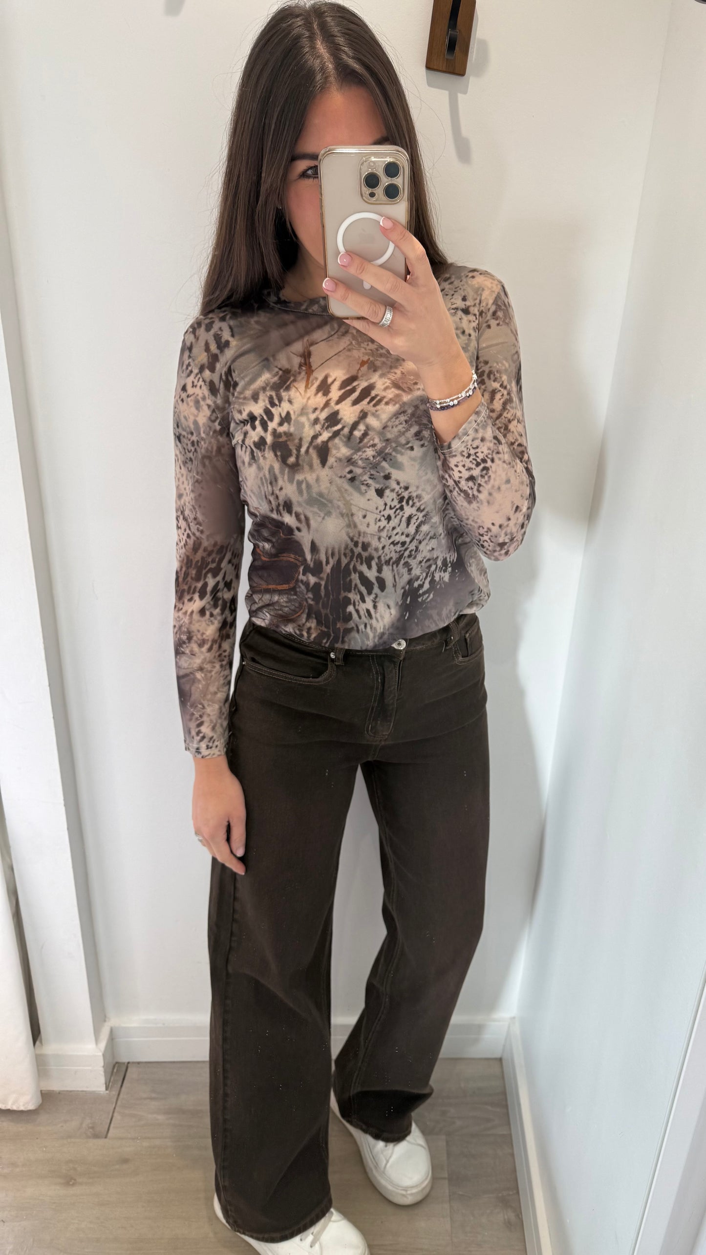 SHEER ANIMAL PRINT TOP