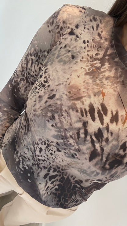 SHEER ANIMAL PRINT TOP