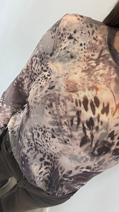 SHEER ANIMAL PRINT TOP