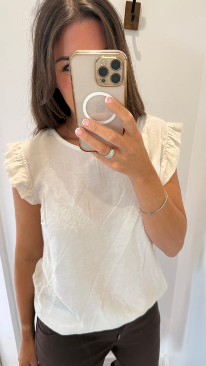 BUTTON BACK TOP - NATURAL STONE