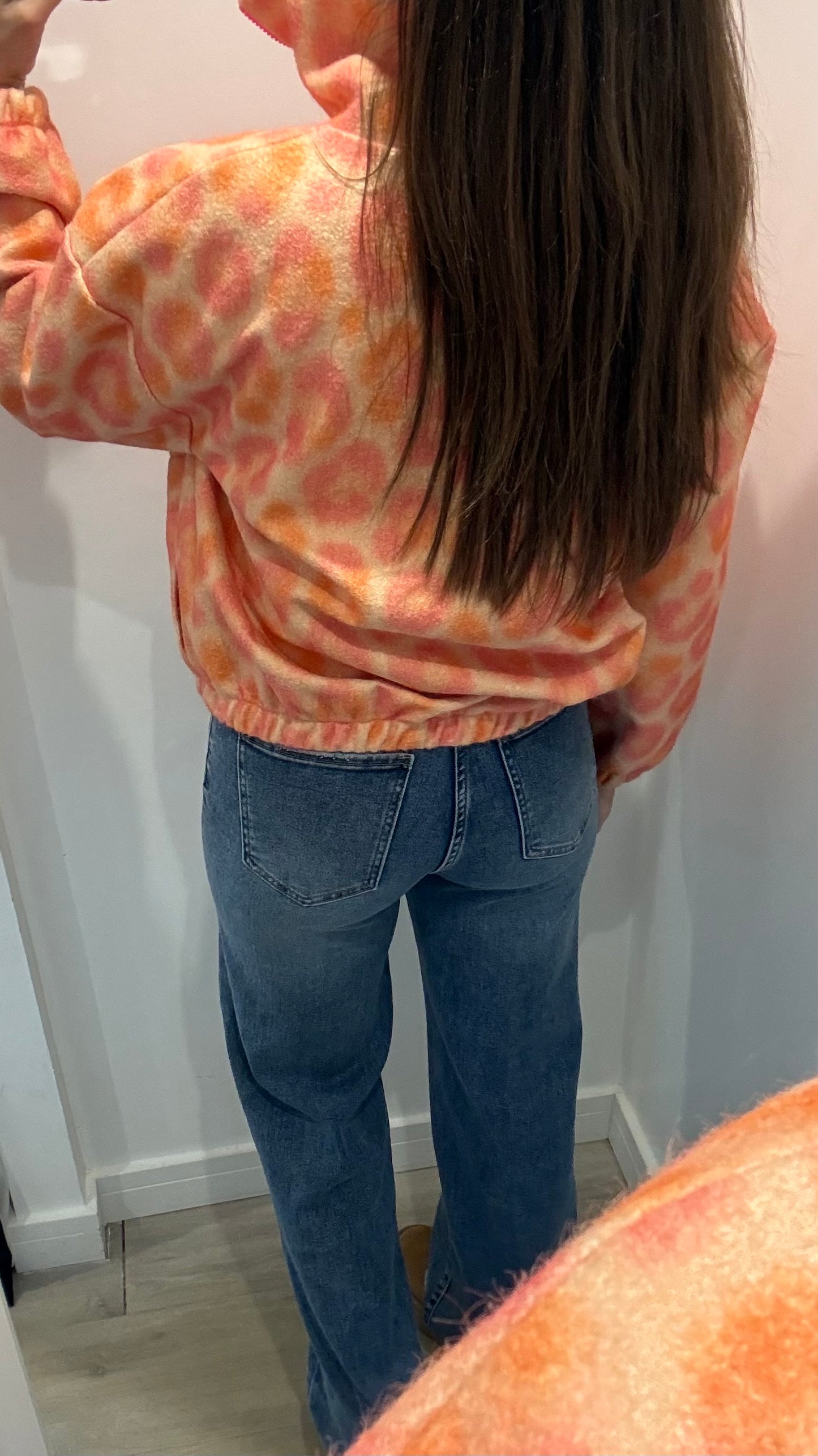 SUNSET LEOPARD ZIP-UP FLEECE JACKET