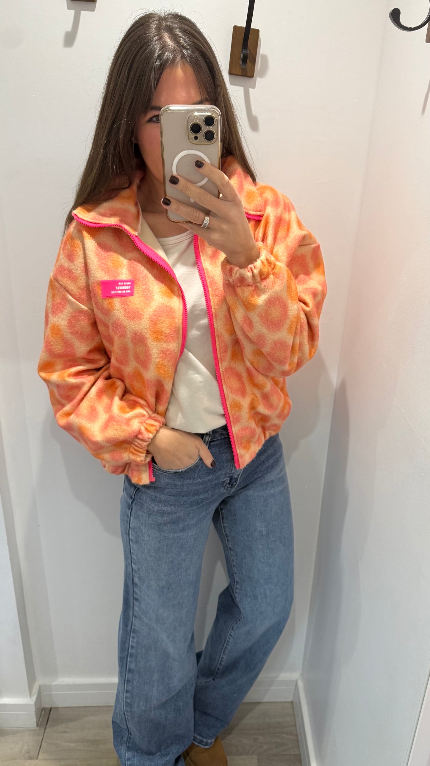 SUNSET LEOPARD ZIP-UP FLEECE JACKET