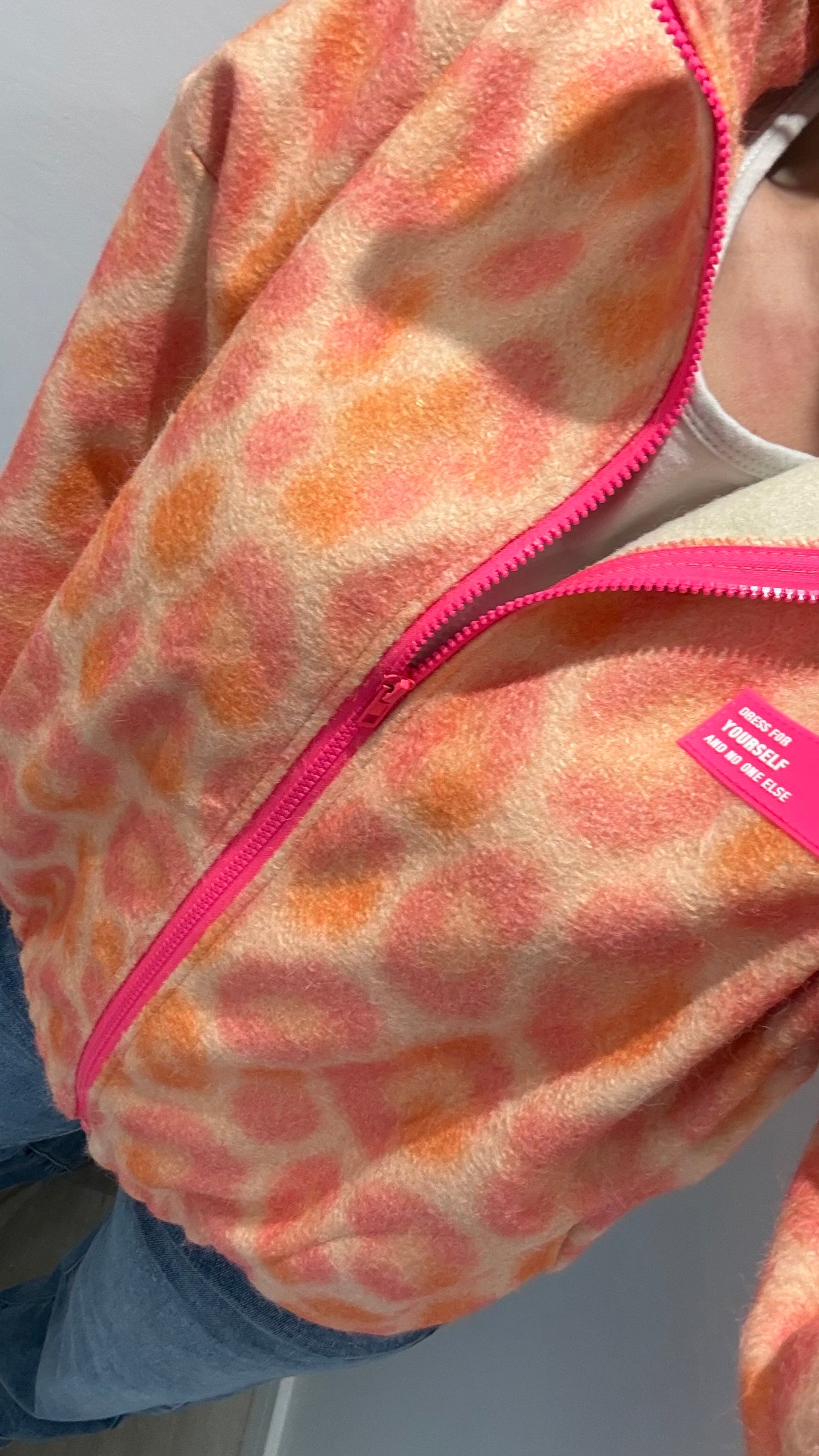 SUNSET LEOPARD ZIP-UP FLEECE JACKET