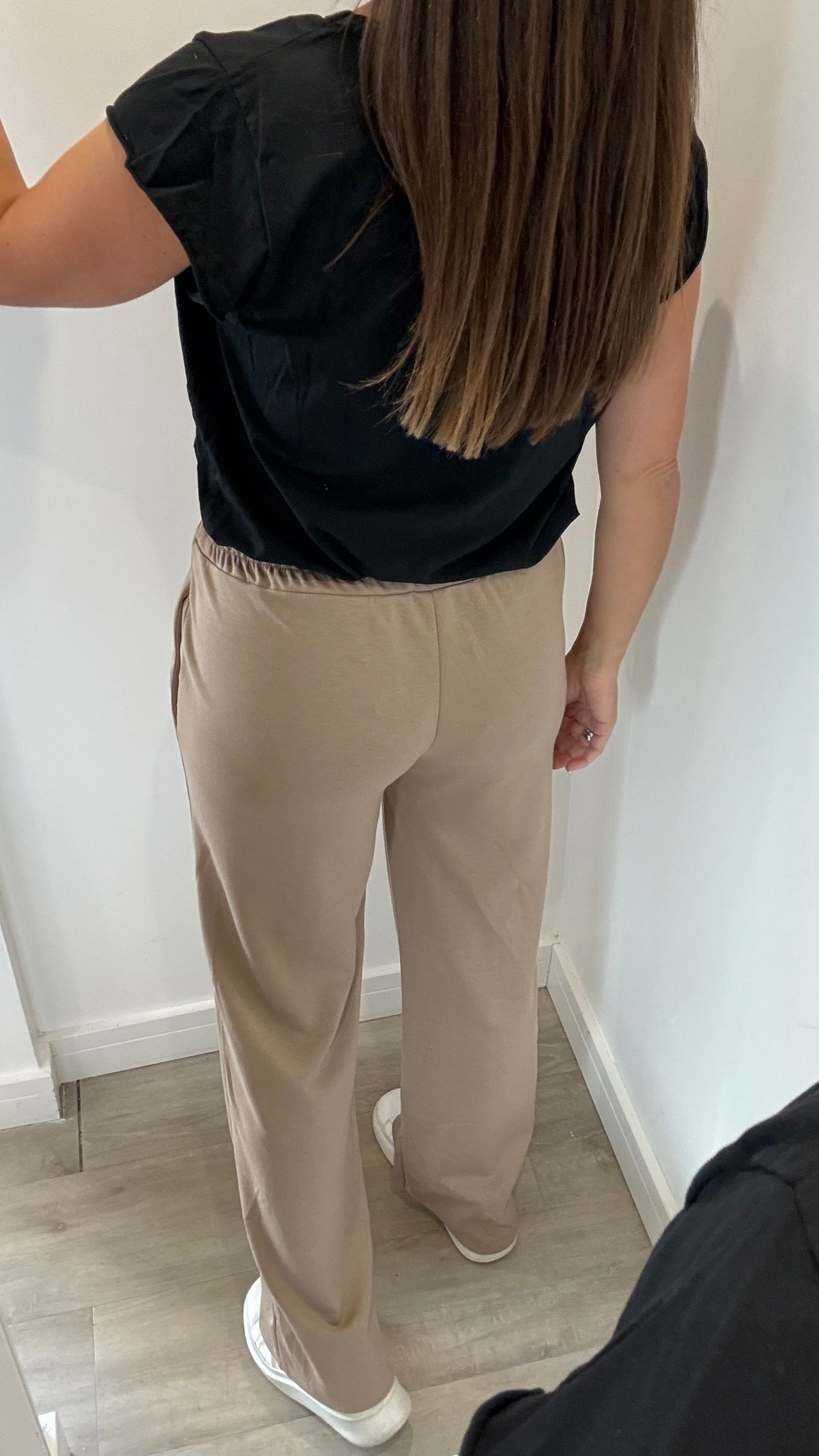 TAUPE STRAIGHT LEG TROUSERS