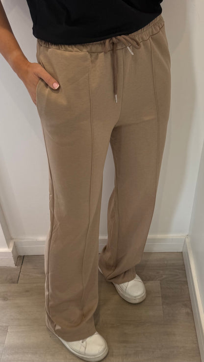 TAUPE STRAIGHT LEG TROUSERS