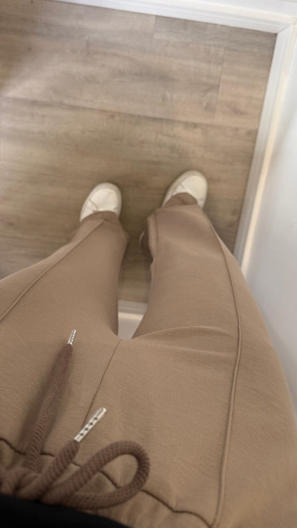 TAUPE STRAIGHT LEG TROUSERS