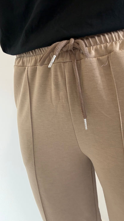 TAUPE STRAIGHT LEG TROUSERS