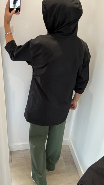 THE EVERYDAY HOODED MAC — BLACK