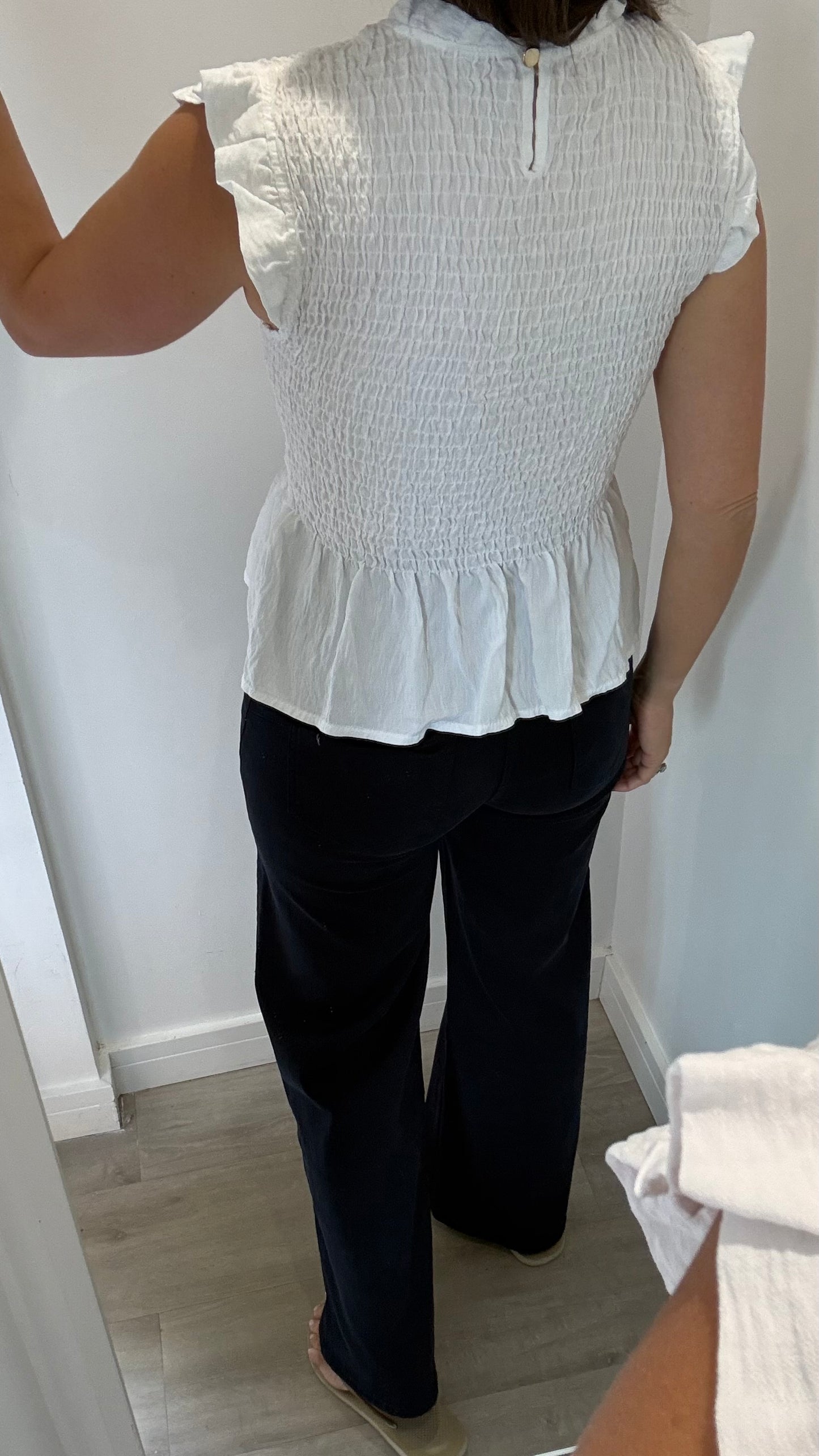 THE EVERYDAY SHIRRED TOP - WHITE