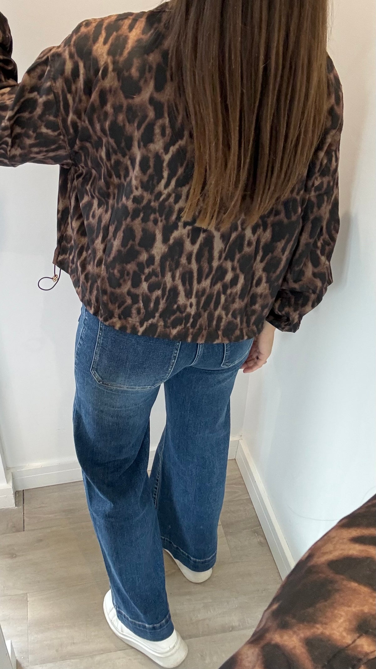 THE LEOPARD DRAWSTRING BOMBER JACKET