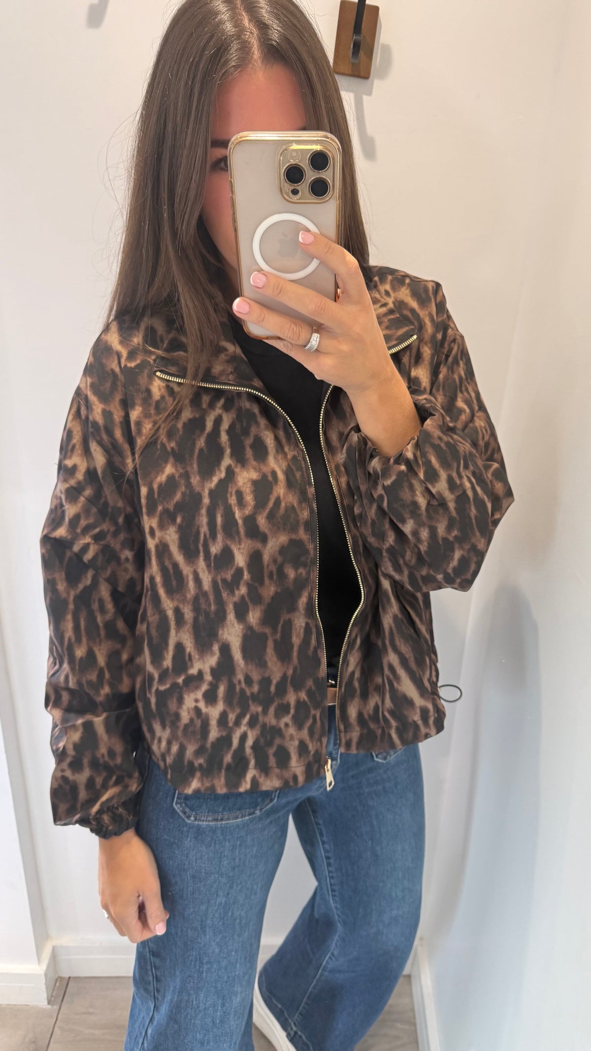 THE LEOPARD DRAWSTRING BOMBER JACKET