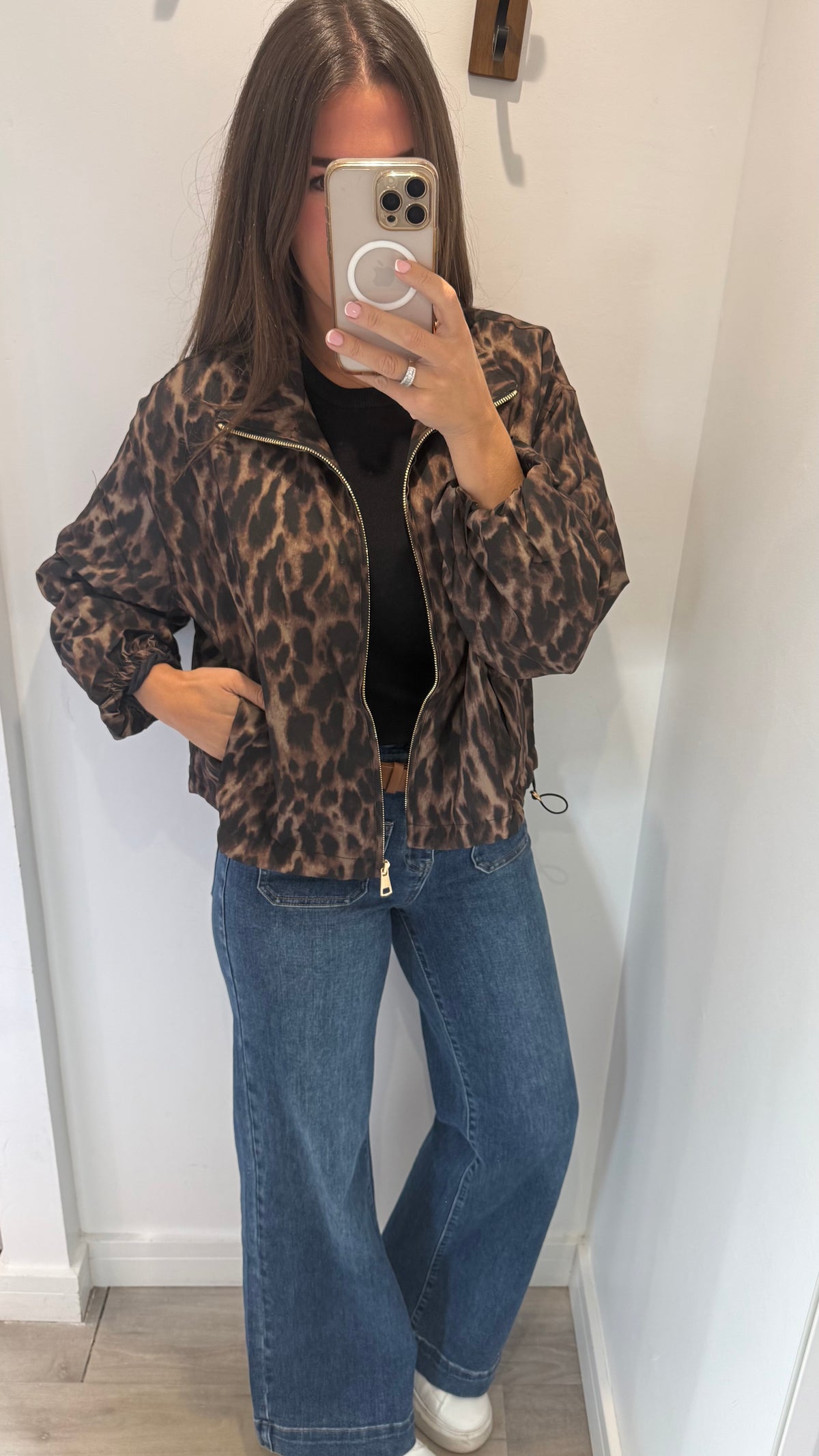 THE LEOPARD DRAWSTRING BOMBER JACKET