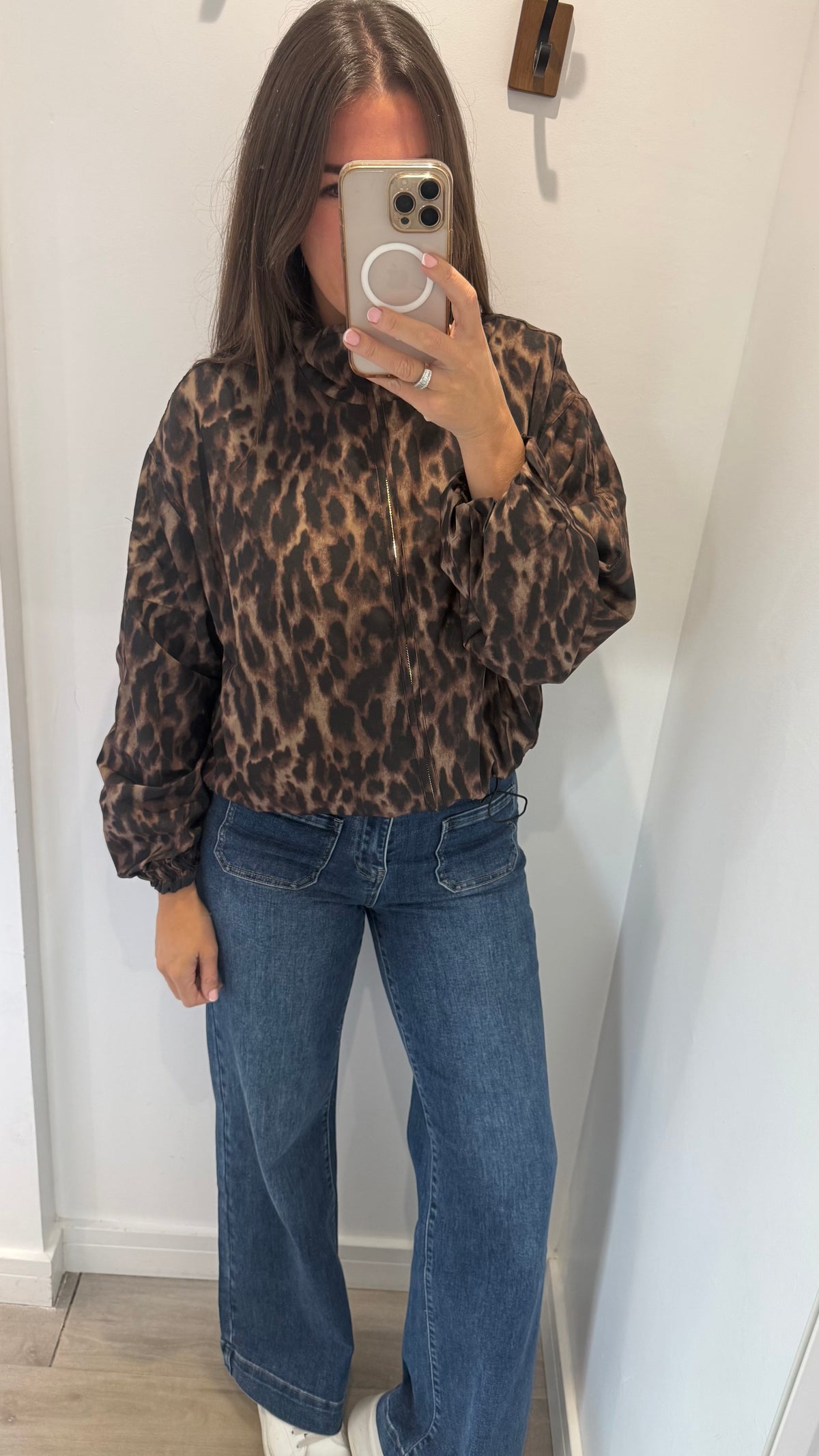 THE LEOPARD DRAWSTRING BOMBER JACKET