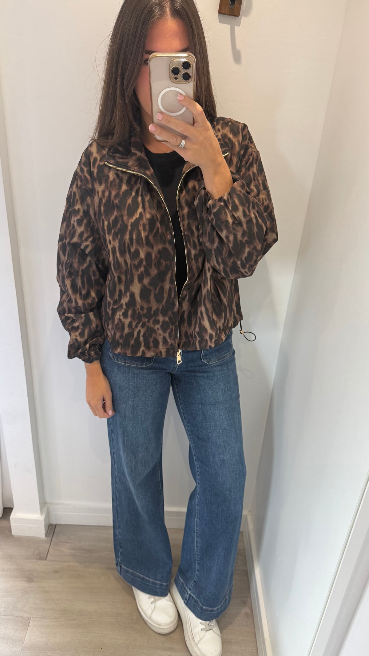 THE LEOPARD DRAWSTRING BOMBER JACKET