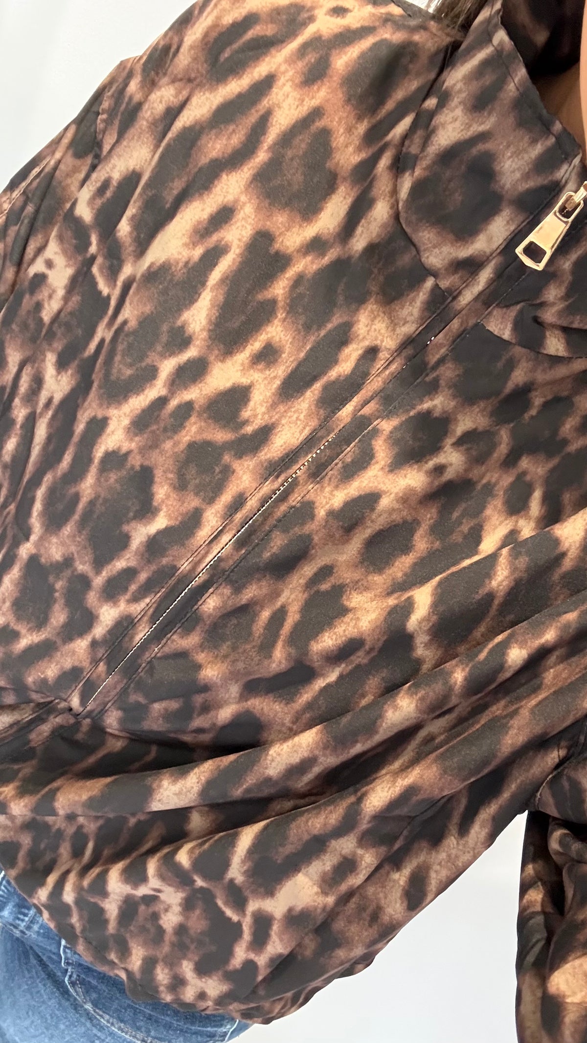 THE LEOPARD DRAWSTRING BOMBER JACKET