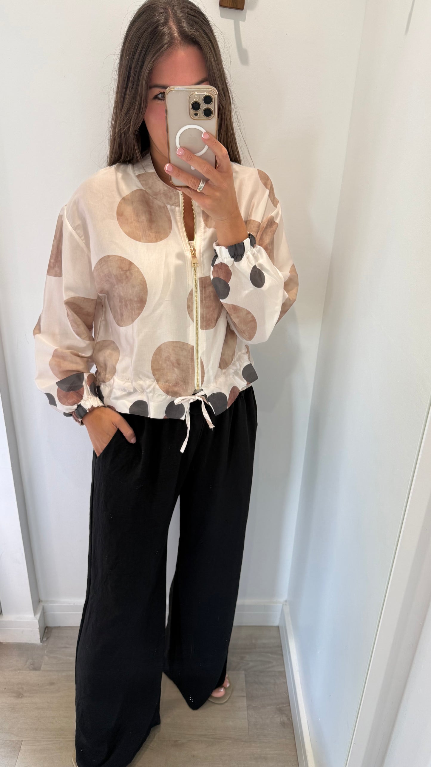 SILKY SPOT BOMBER JACKET