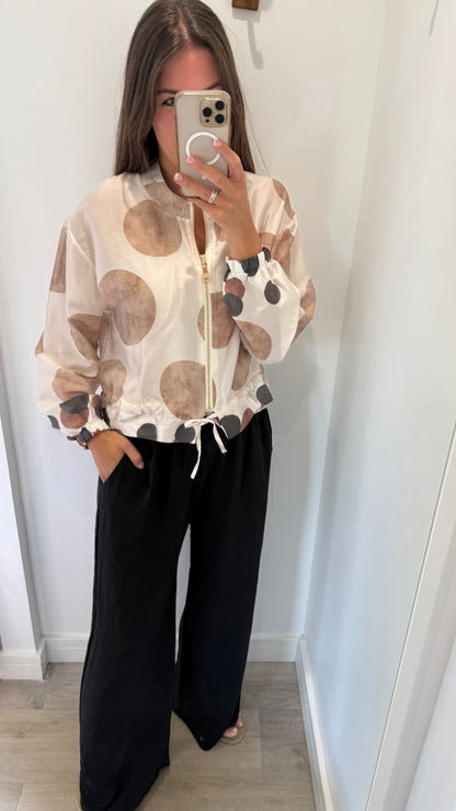 SILKY SPOT BOMBER JACKET