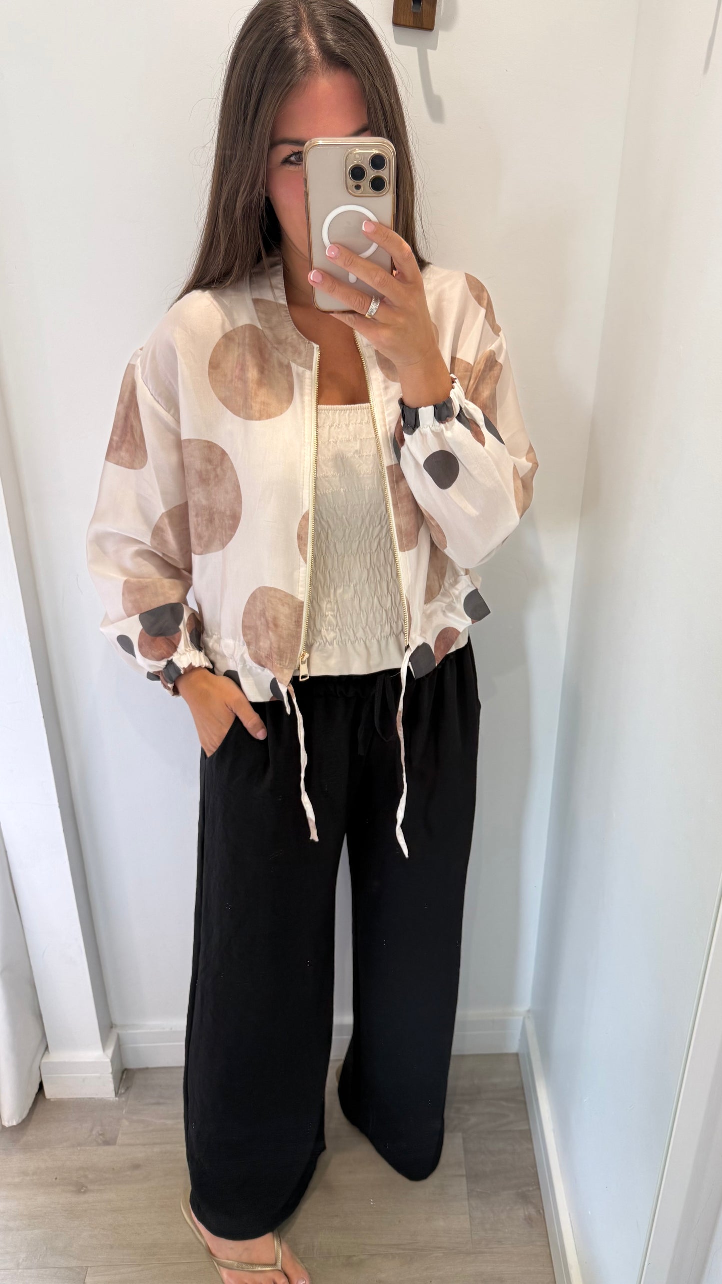SILKY SPOT BOMBER JACKET