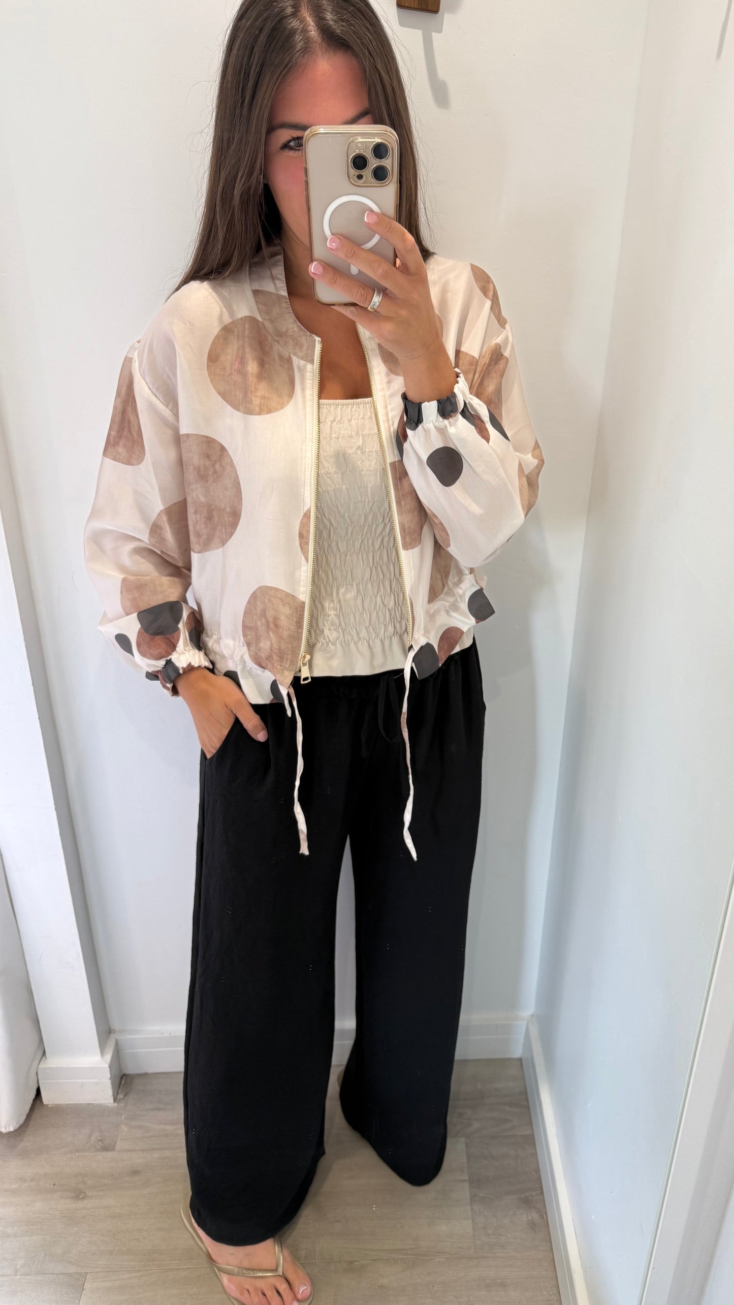 SILKY SPOT BOMBER JACKET