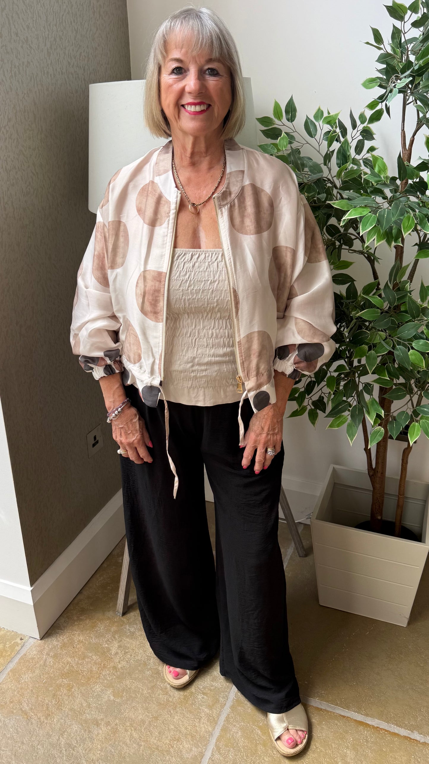 SILKY SPOT BOMBER JACKET