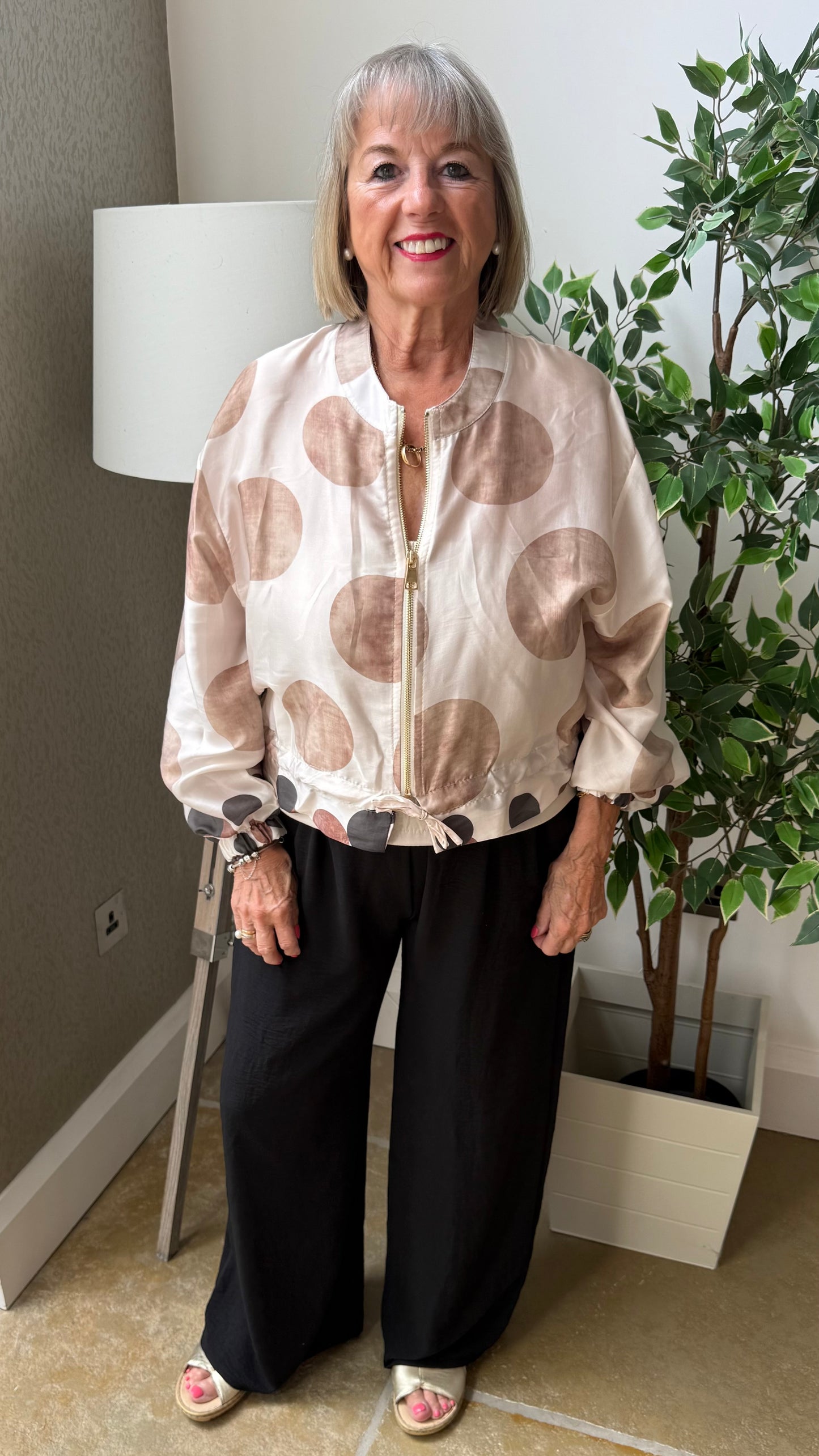 SILKY SPOT BOMBER JACKET