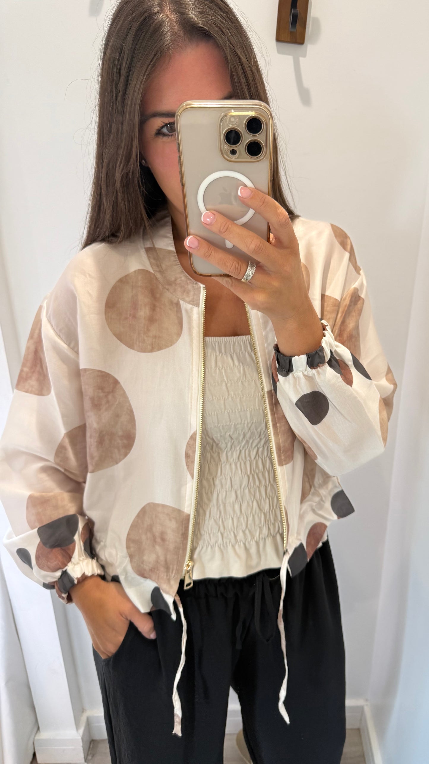 SILKY SPOT BOMBER JACKET