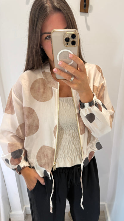 SILKY SPOT BOMBER JACKET